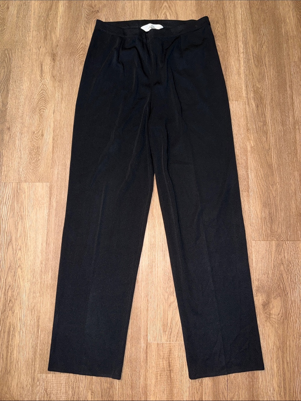 Ming Wang Black Knit Pull On Straight Leg Pants Medium Wrinkle Resistant Travel
